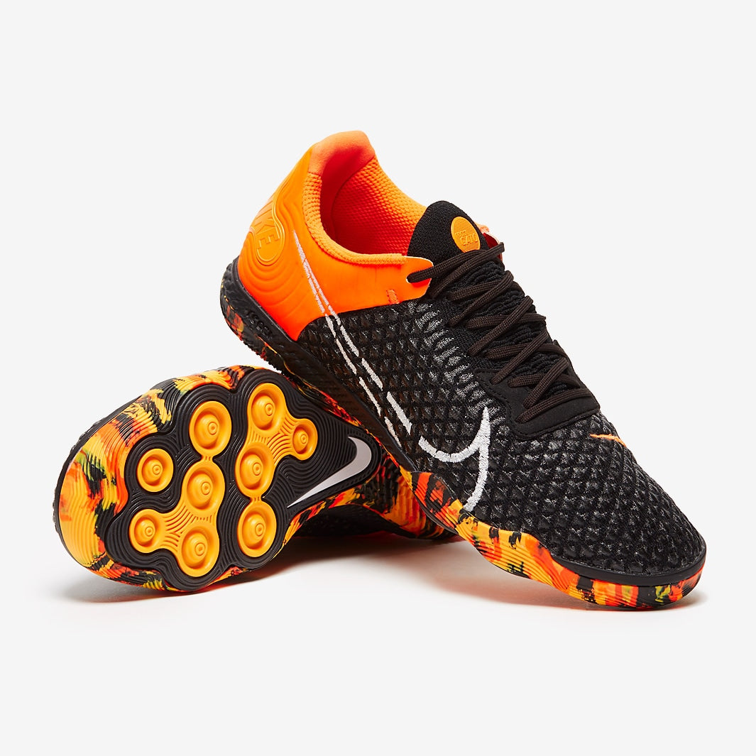 Chuteira Nike ReactGato Futsal - Black/White/Orange/Smoke Grey