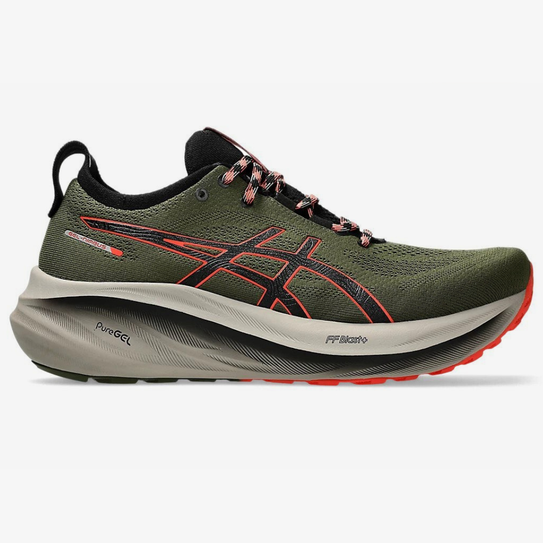 Tênis Asics Gel - Nimbus 26 TR - Verde Oliva/Vermelho