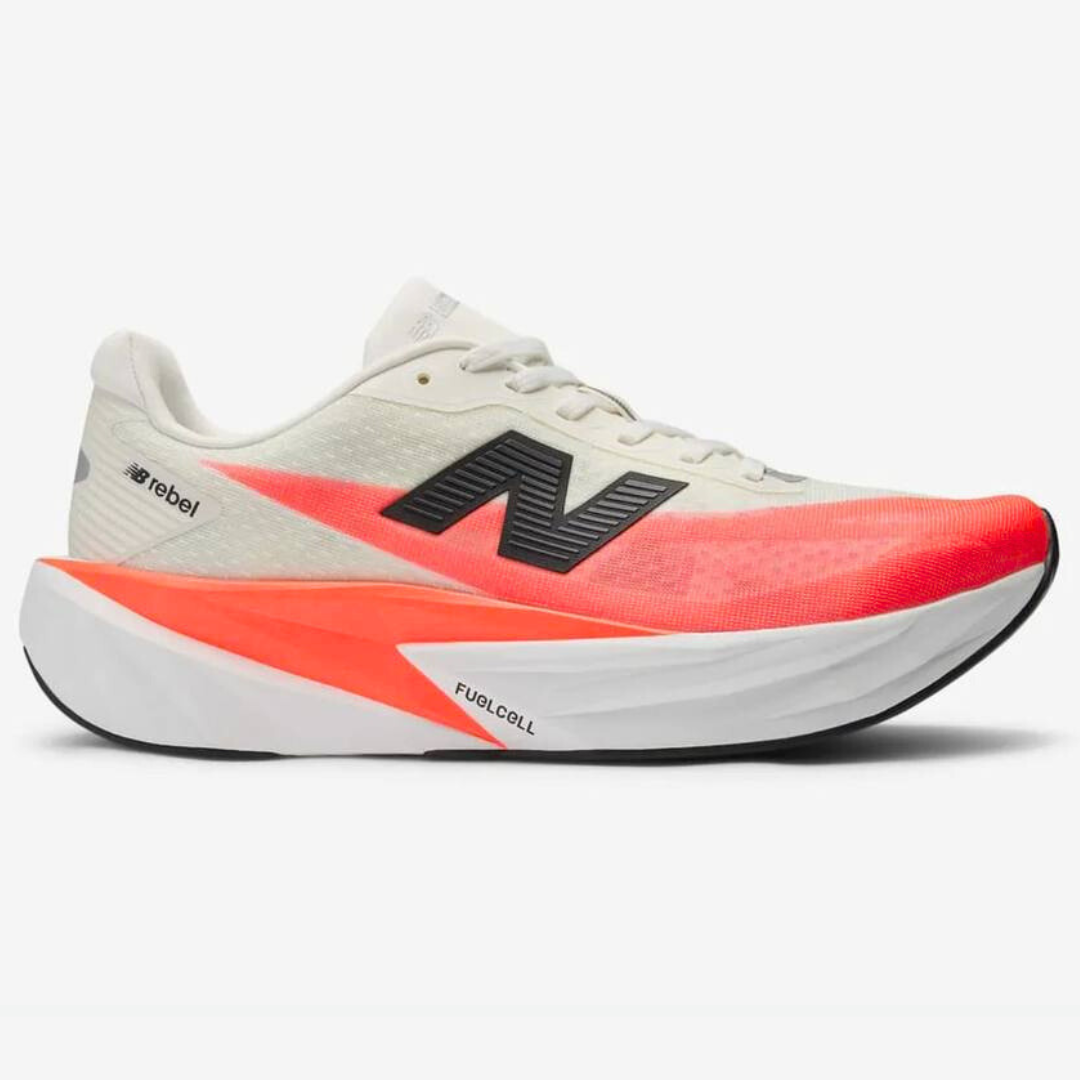 Tênis New Balance Fuelcell Rebel V5 - Branco/Vermelho