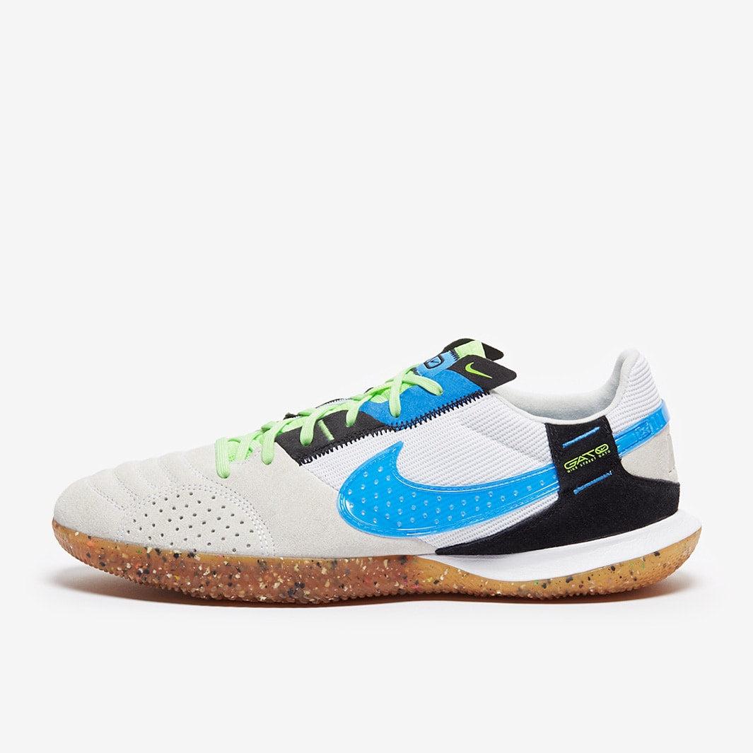 Chuteira Nike StreetGato Futsal - White/Light Photo Blue/Black/Lime Glow