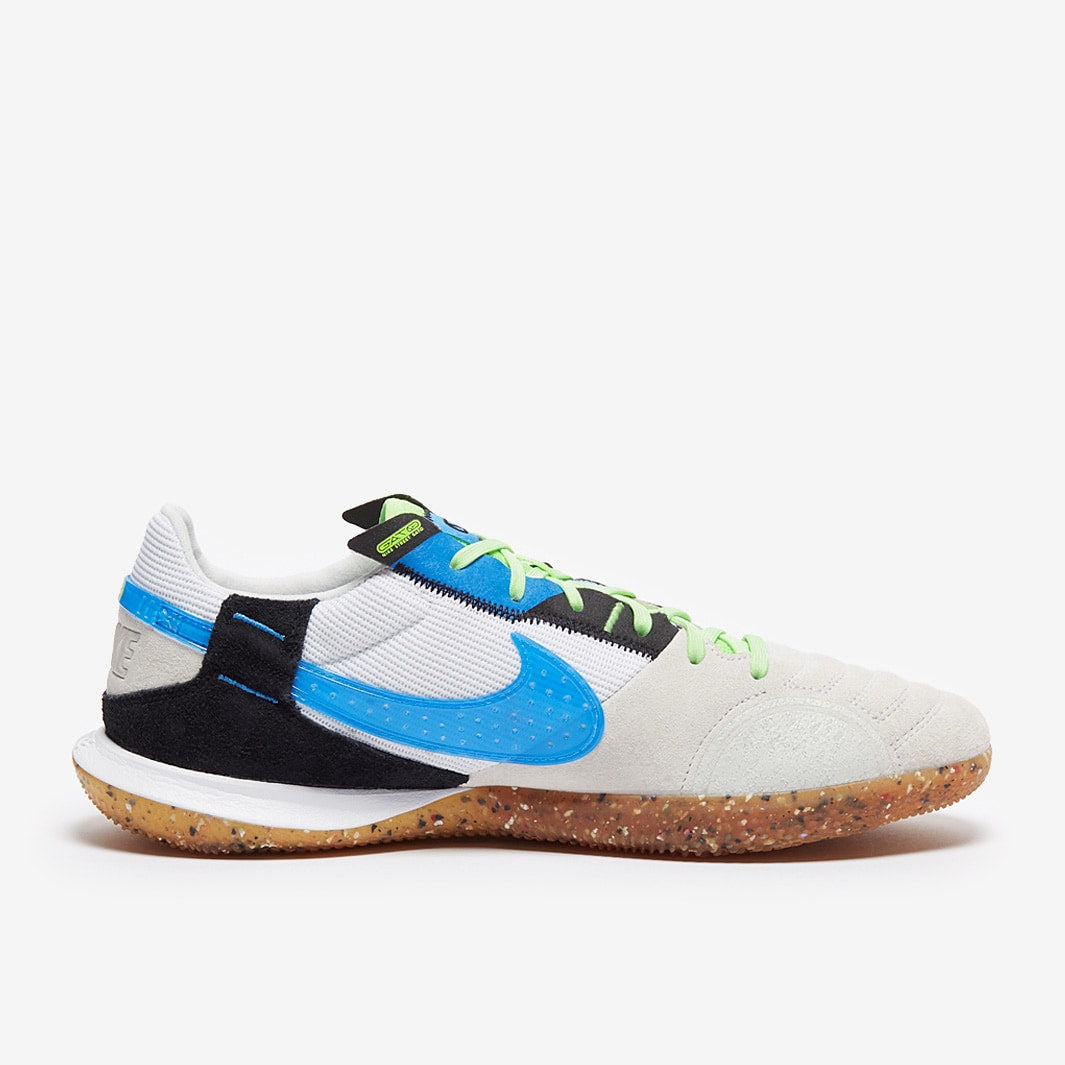 Chuteira Nike StreetGato Futsal - White/Light Photo Blue/Black/Lime Glow