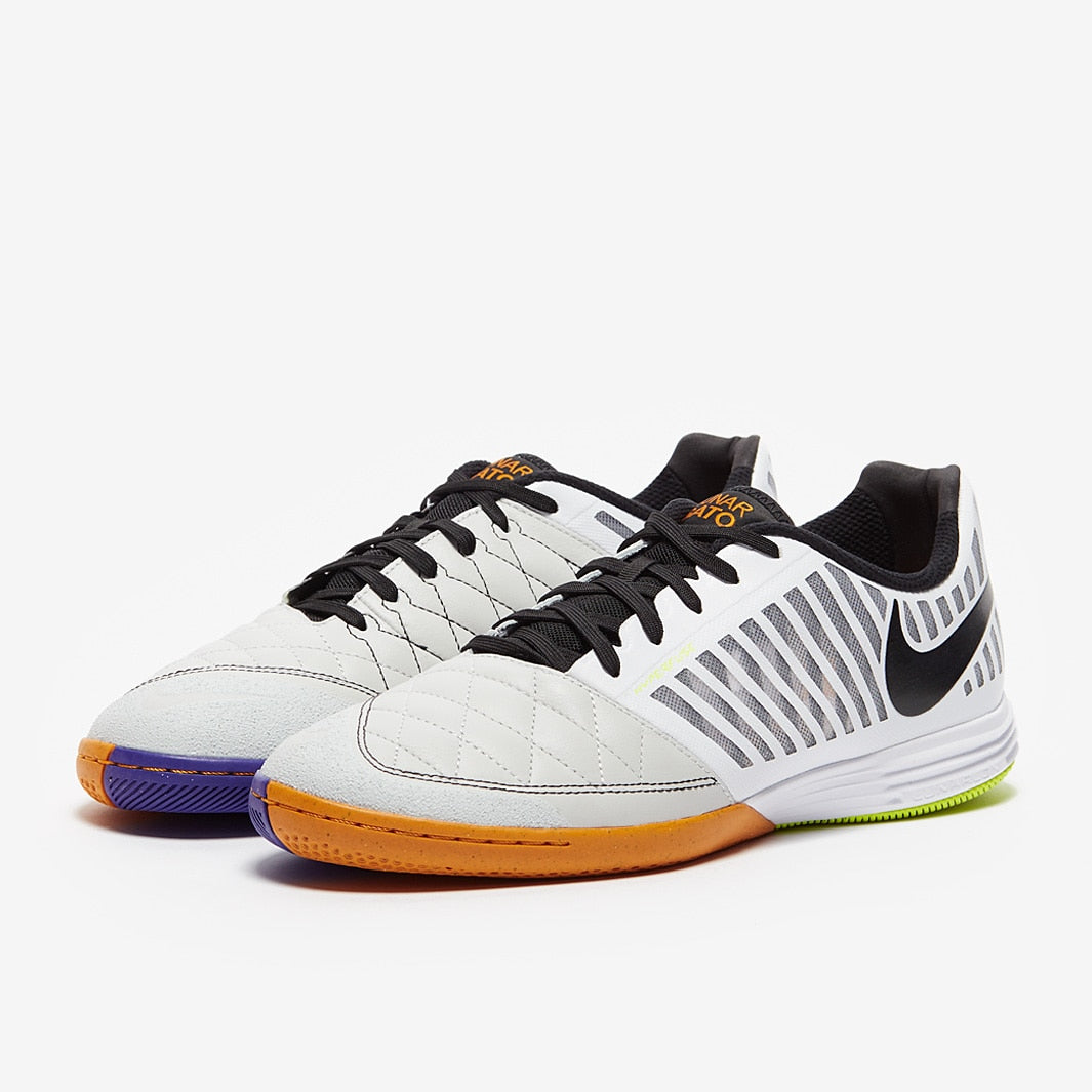 Chuteira Nike Lunar Gato 2 Futsal - White/Black/Photon Dust/Light Curry