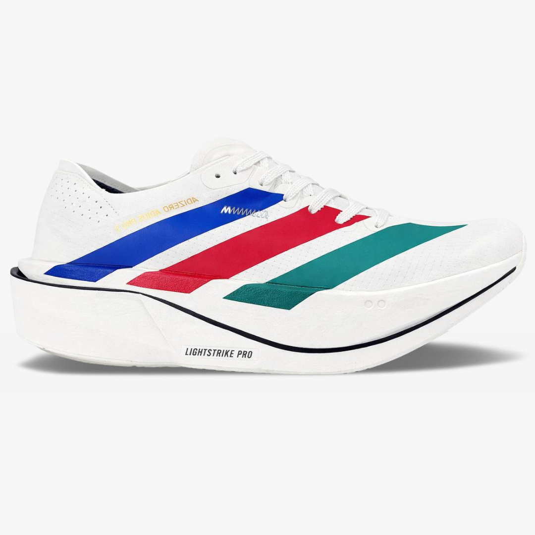 Tênis Adidas Adizero Adios Pro 5 - Branco/Azul/Vermelho/Verde
