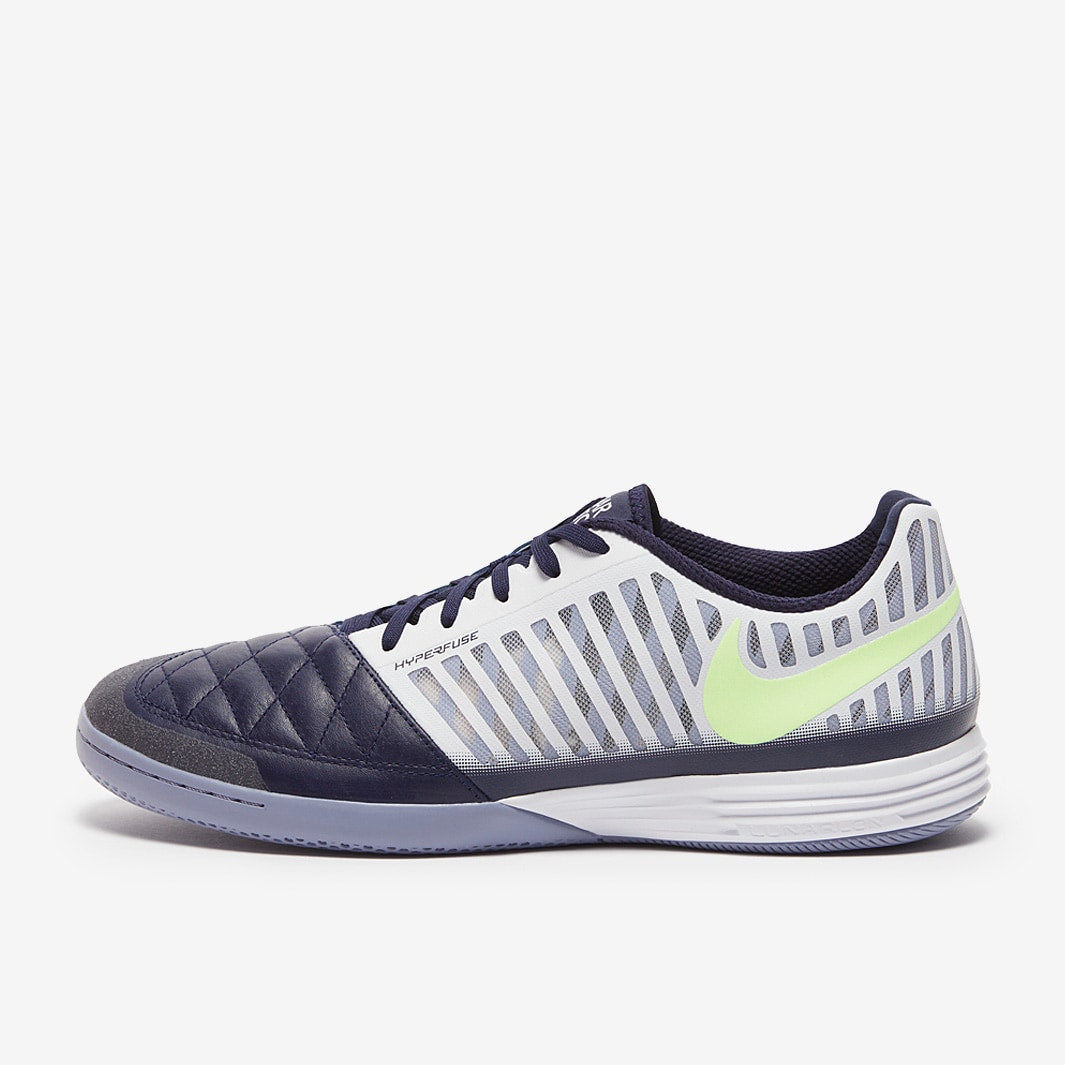 Chuteira Nike Lunar Gato 2 Futsal - White/Barely Volt/Blackened Blue