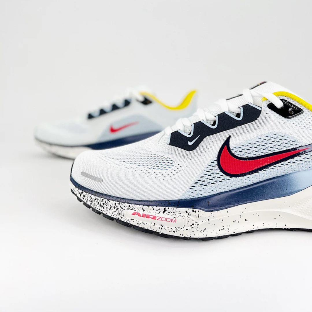 Tênis Nike Air Zoom Pegasus 41 - Branco/Azul/Amarelo/Vermelho