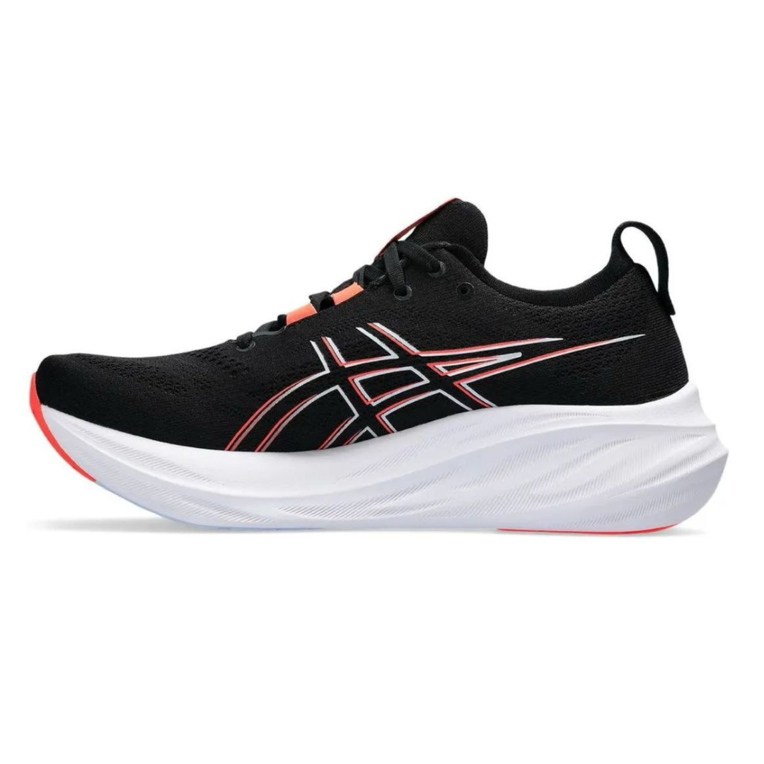 Tênis Asics Gel - Nimbus 26 - Preto com Branco e Vermelho
