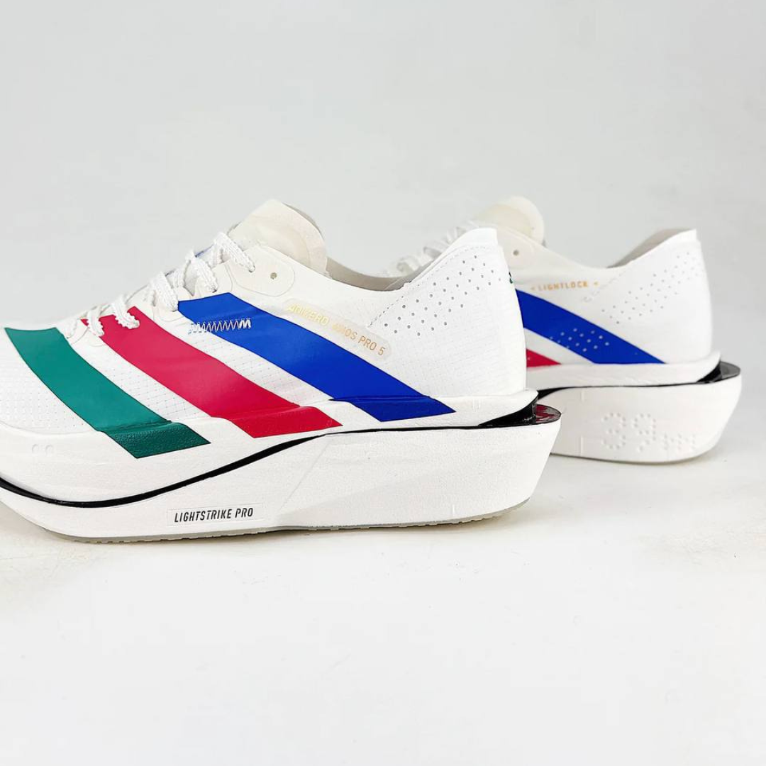 Tênis Adidas Adizero Adios Pro 5 - Branco/Azul/Vermelho/Verde