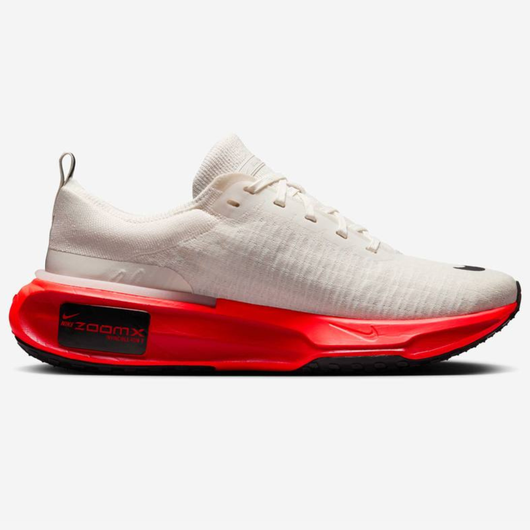 Tênis Nike Invincible Run 3 - Branco/Vermelho Neon