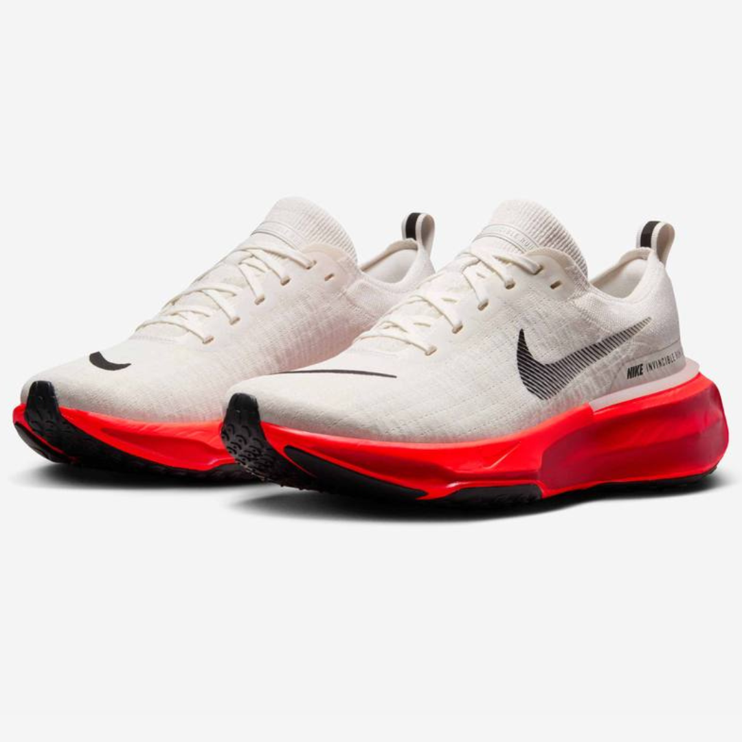 Tênis Nike Invincible Run 3 - Branco/Vermelho Neon
