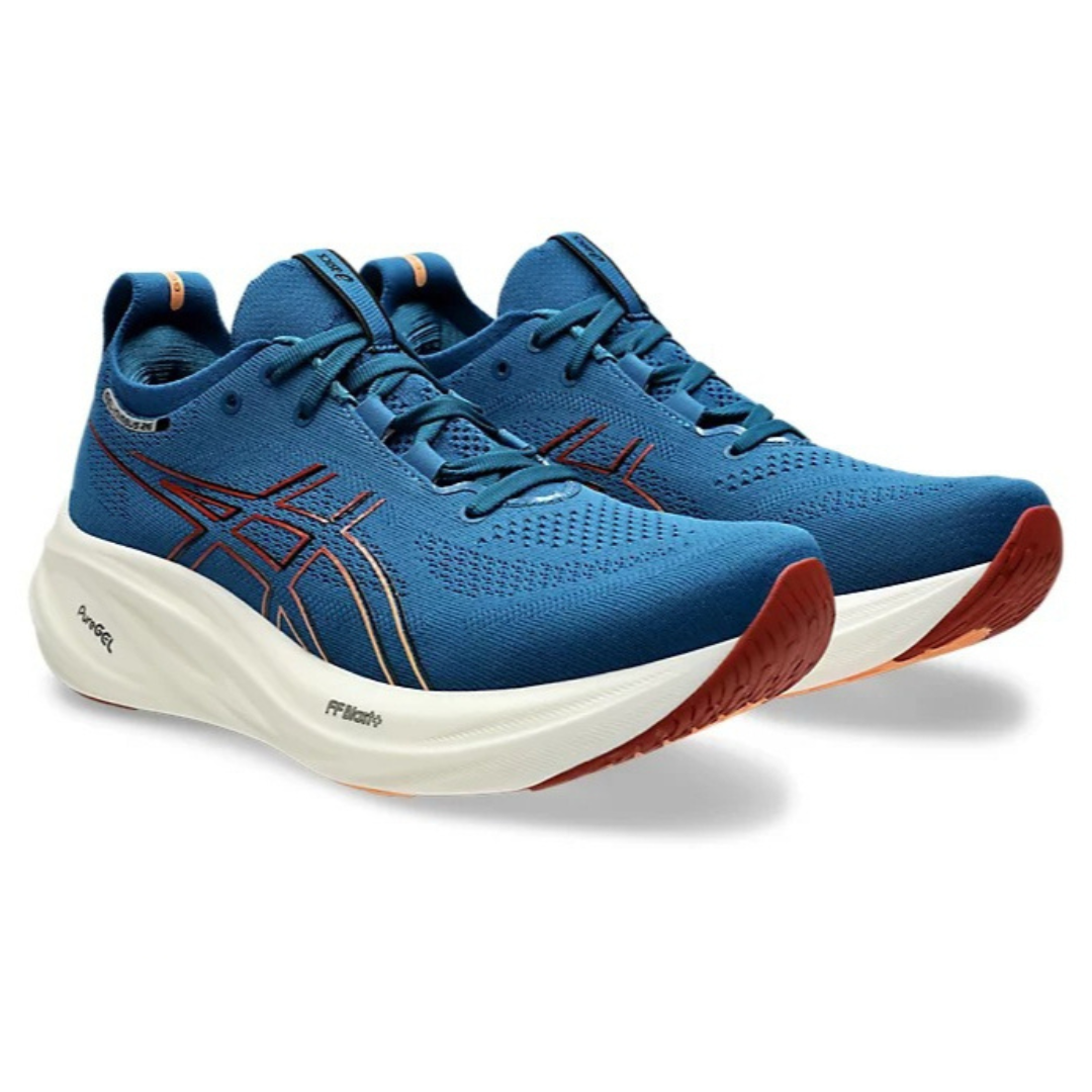 Tênis Asics Gel - Nimbus 26 - Azul com Branco e Vermelho