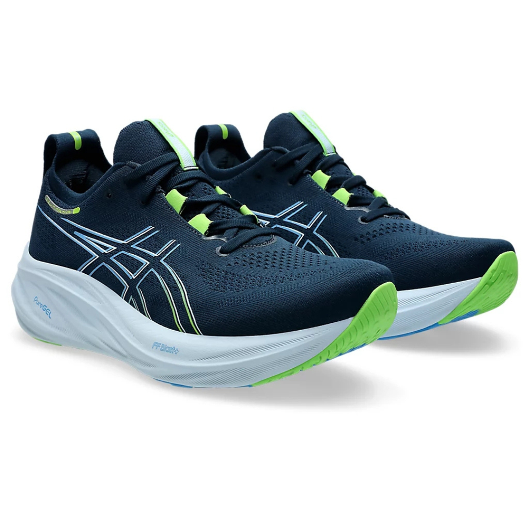 Tênis Asics Gel - Nimbus 26 - Azul Marinho com Azul e Verde