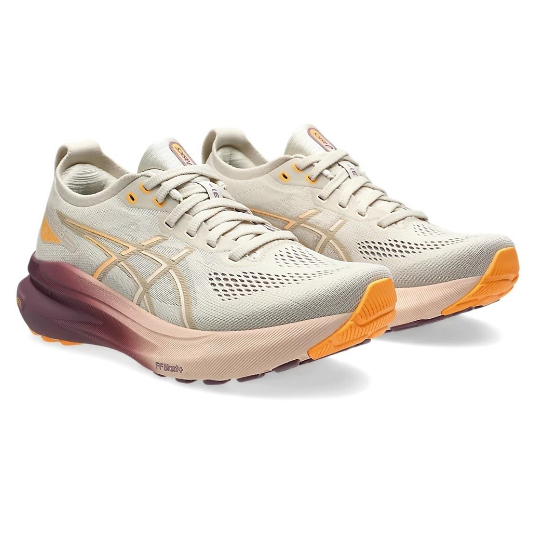 Tênis Asics Gel-Kayano 31 Bege com Laranja e Vermelho