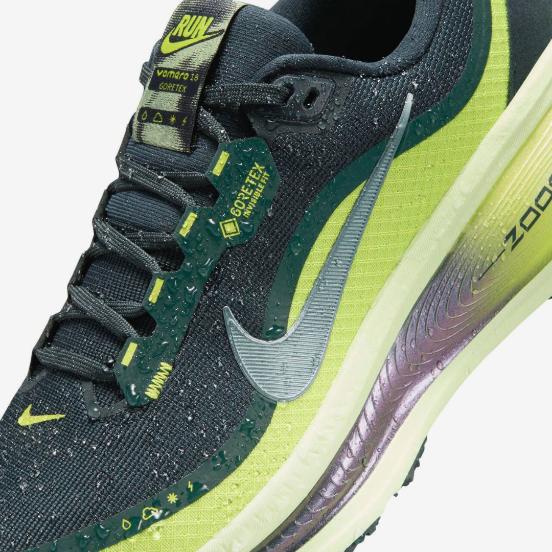 Tênis Nike Vomero 18 GORE-TEX - Verde Escuro/Verde Neon