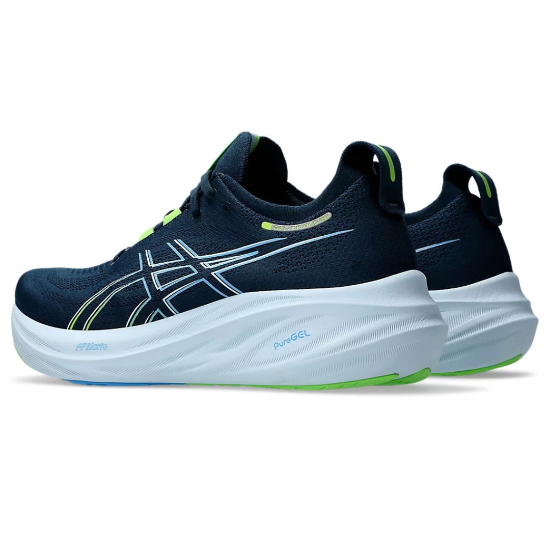 Tênis Asics Gel - Nimbus 26 - Azul Marinho com Azul e Verde