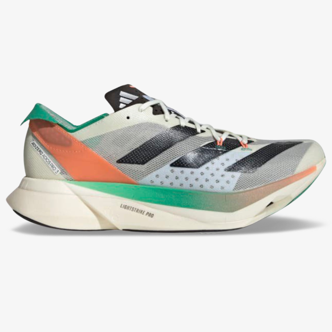 Tênis Adidas Adizero Adios Pro 3 - Branco/Preto/Fusão Coral