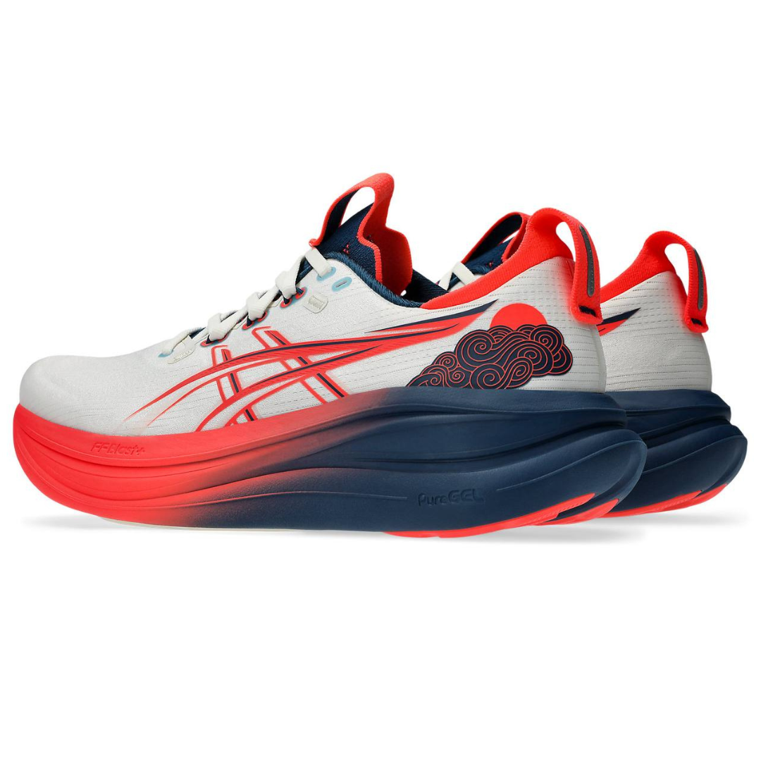 Tênis Asics Gel - Nimbus 28 - Cream/Flash Coral