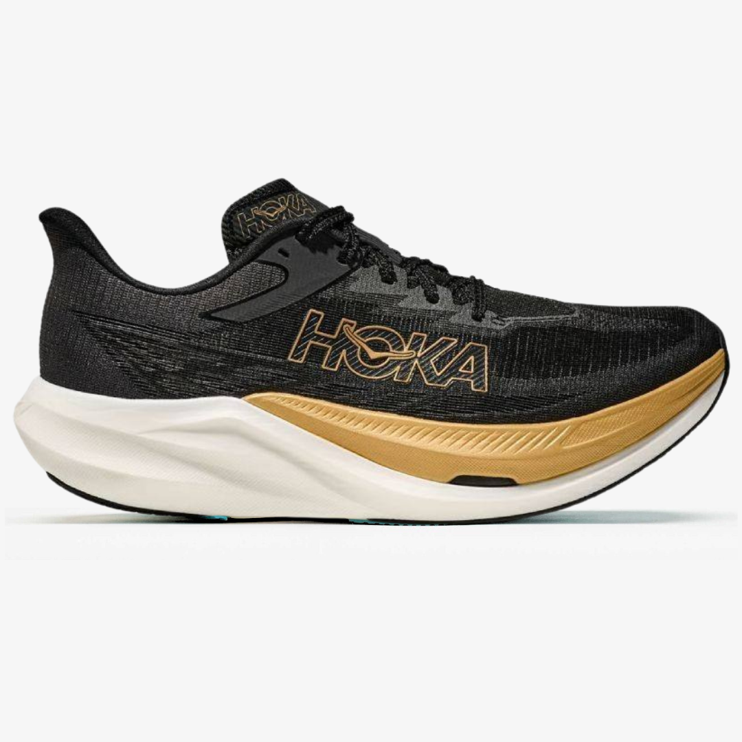 Tênis Hoka Rocket X 3 Unissex - Preto/Dourado