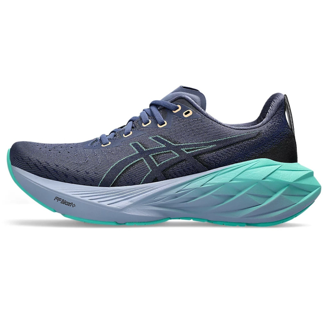Tênis Asics Novablast™ 4 Azul Marinho com Verde e Azul