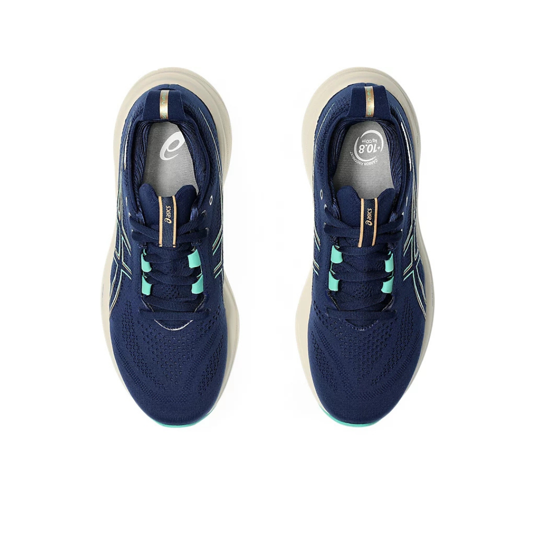 Tênis Asics Gel - Nimbus 26 - Azul Marinho com Creme e Verde