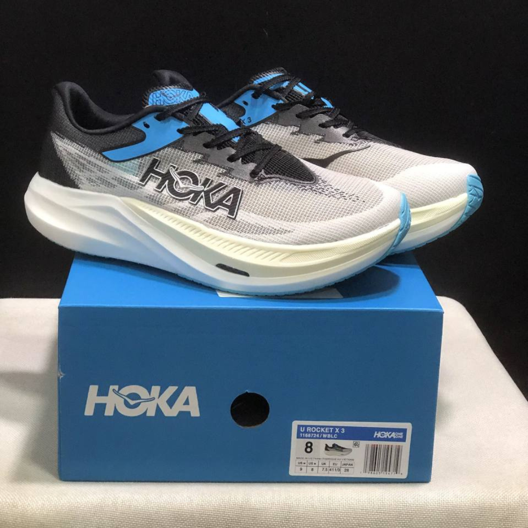 Tênis Hoka Rocket X 3 Unissex - Preto/Cinza/azul