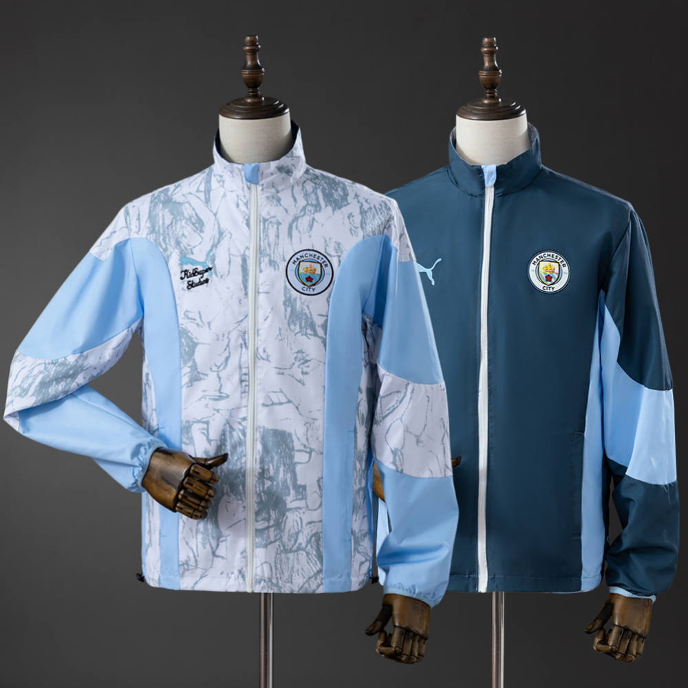 Jaqueta Corta Vento Puma Manchester City x Kidsuper 2026 Reversível Dupla Face