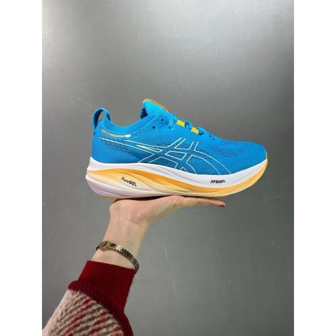 Tênis Asics Gel - Nimbus 26 - Azul e Laranja