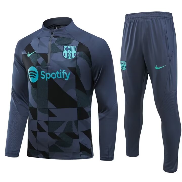 Conjunto Barcelona Zíper Curto Azul Marinho