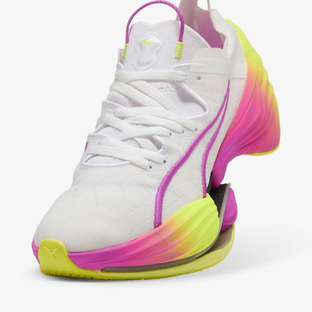 Tênis Puma Fast-RB Nitro Elite - Branco/Roxo/Verde Neon