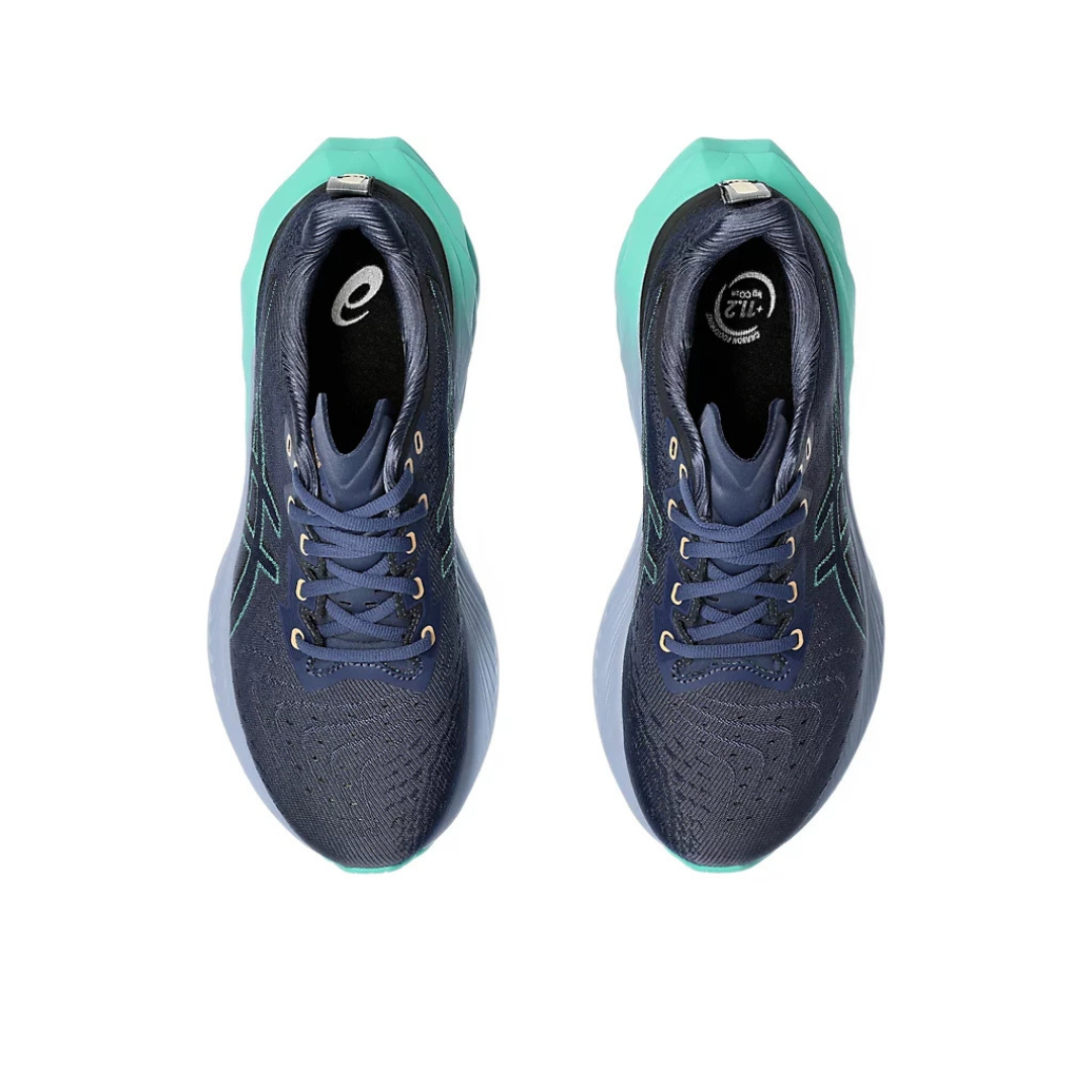 Tênis Asics Novablast™ 4 Azul Marinho com Verde e Azul
