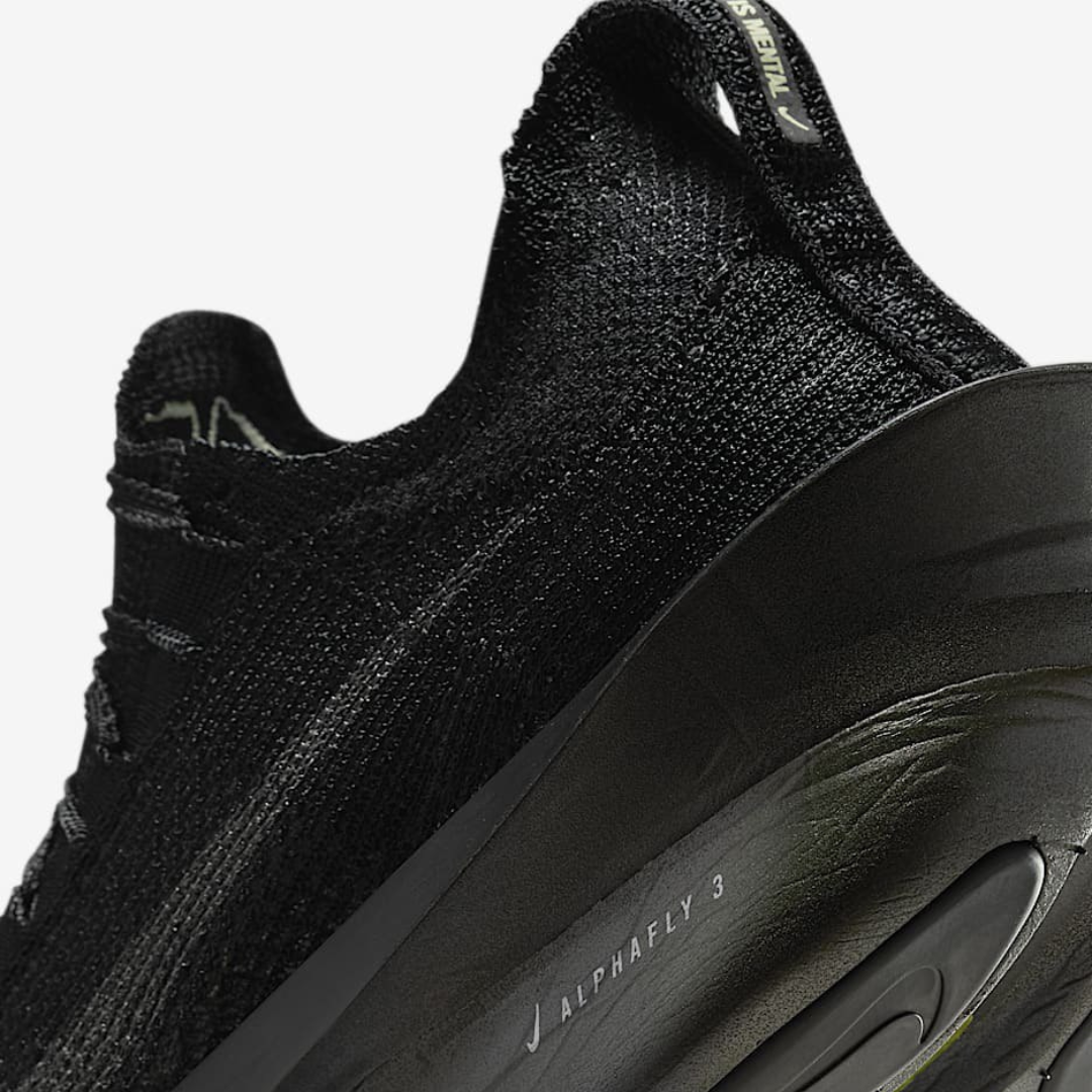 Tênis Nike ZoomX ALPHAFLY Next% 3 - Preto/Olive Aura/Prateado metalizado