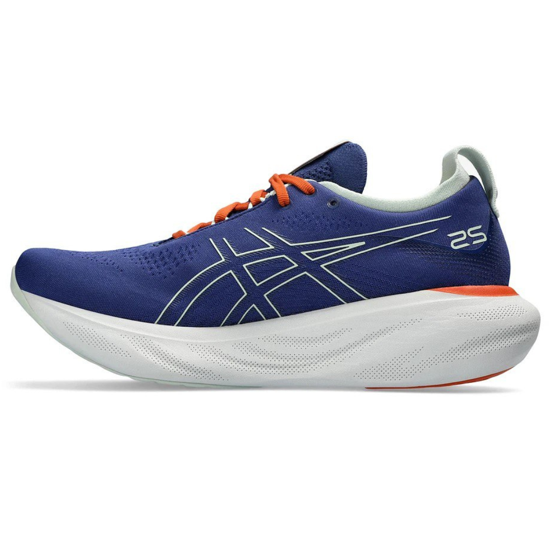 Tênis Asics Gel - Nimbus™ 25 Azul Marinho com Laranja e Branco