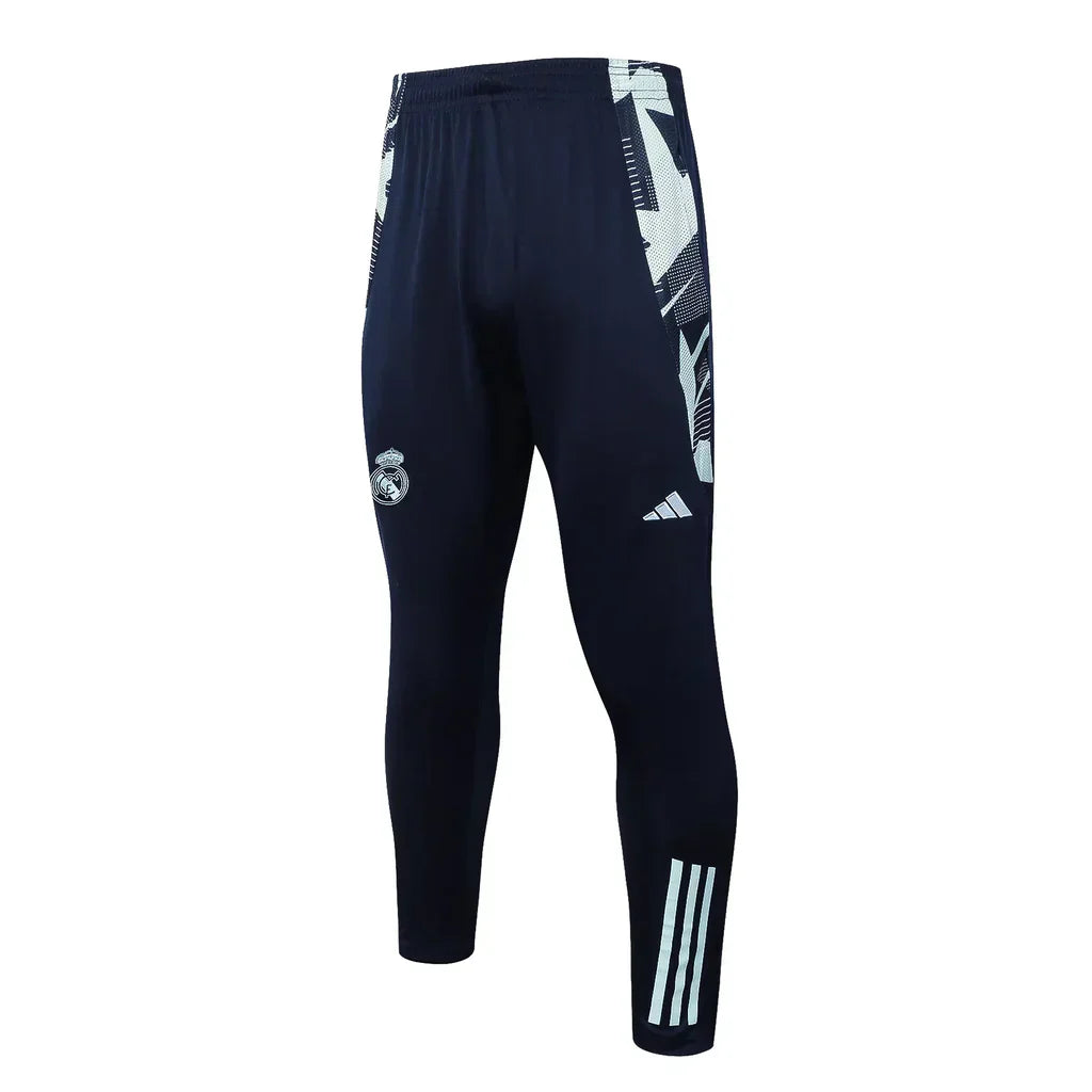 Conjunto Real Madrid Zíper Curto Treino Azul Turquesa 2024/25