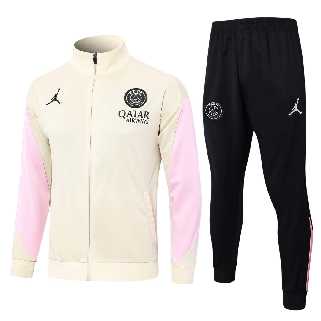 Conjunto Paris Saint Germain Zíper Longo Bege