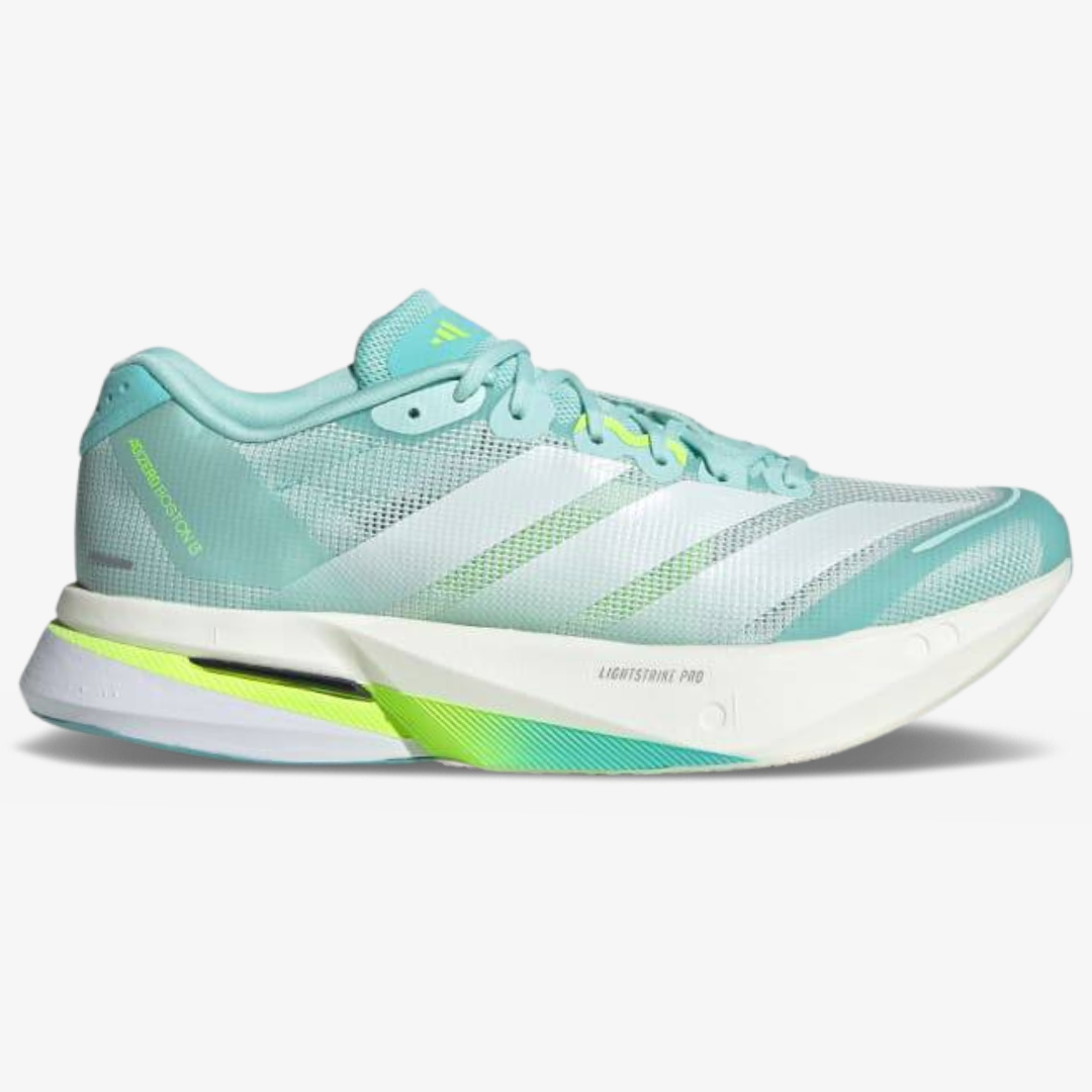 Tênis Adidas Adizero Boston 13 Flash Aqua/Metálico/Verde Limão