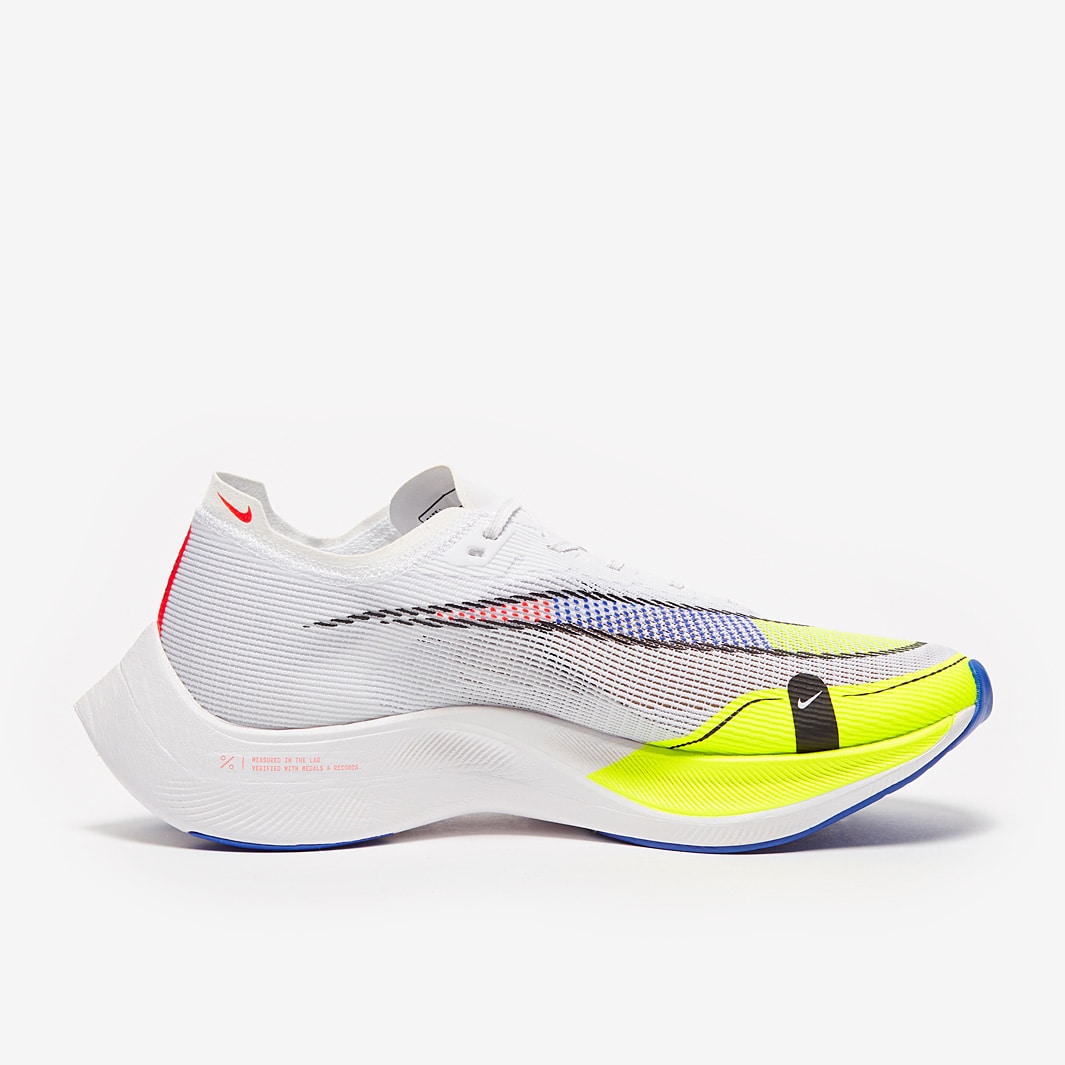 Tênis Nike Air Zoom Vaporfly Next% 2 White Volt Racer Blue