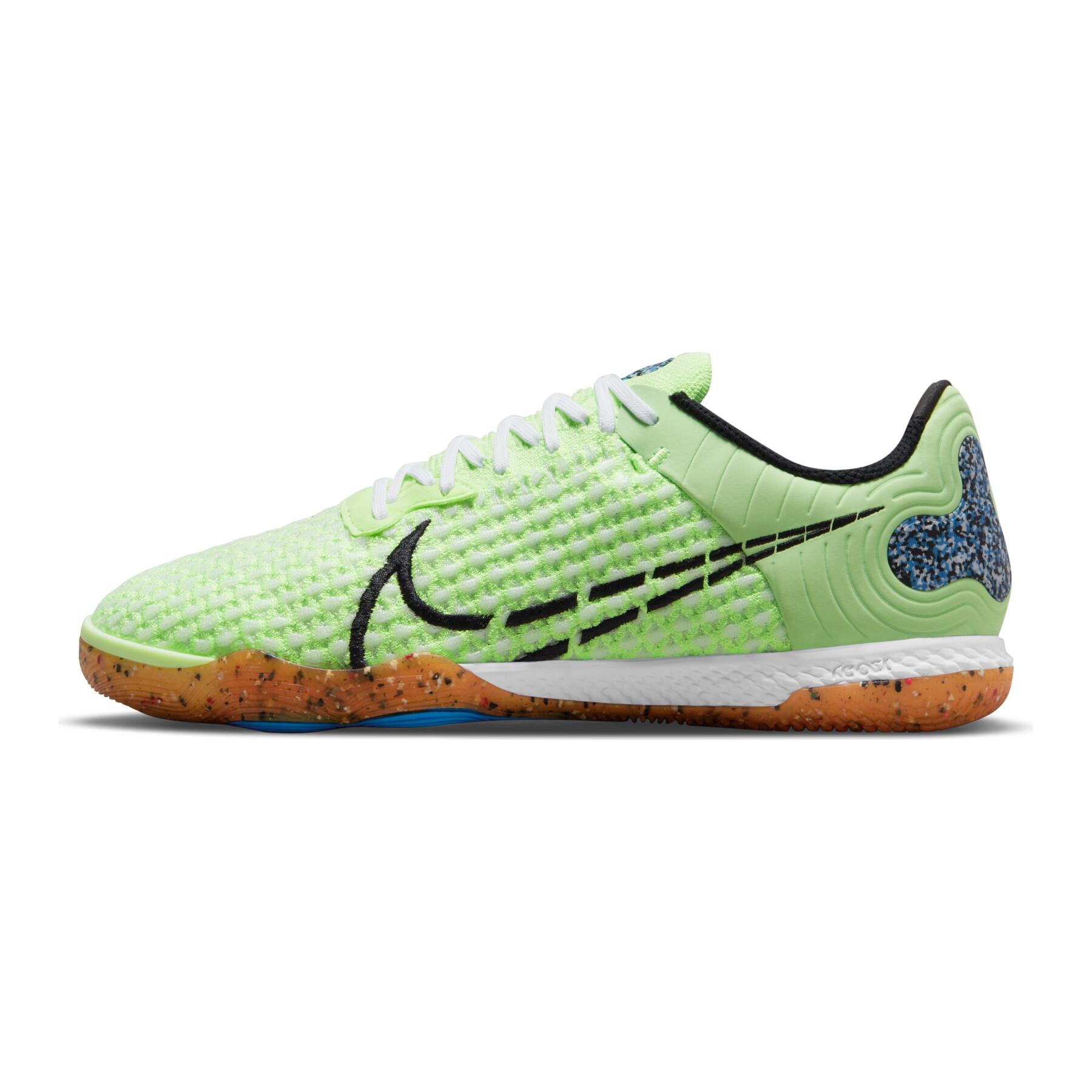 Chuteira Nike ReactGato Futsal - Fluorescent Green/Navy Blue