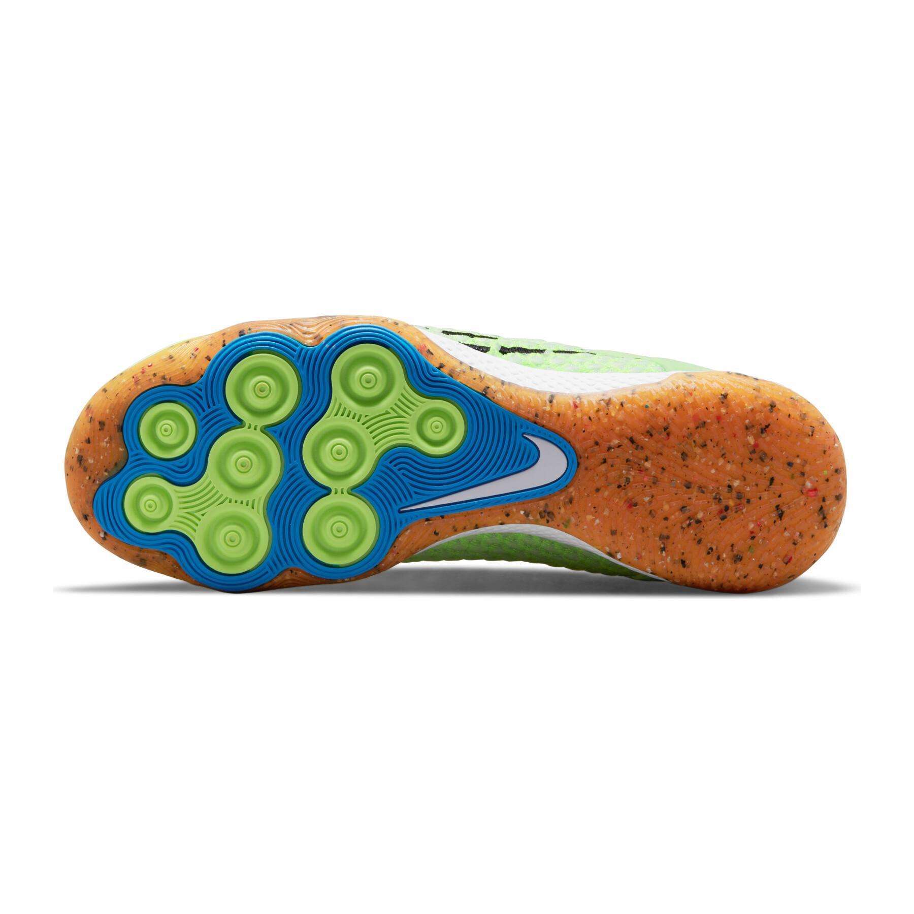 Chuteira Nike ReactGato Futsal - Fluorescent Green/Navy Blue
