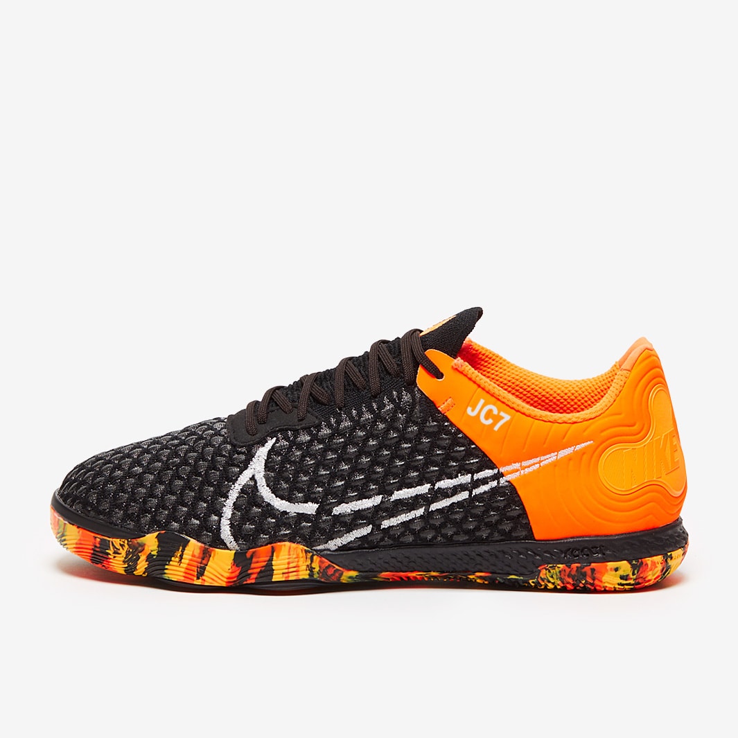 Chuteira Nike ReactGato Futsal - Black/White/Orange/Smoke Grey