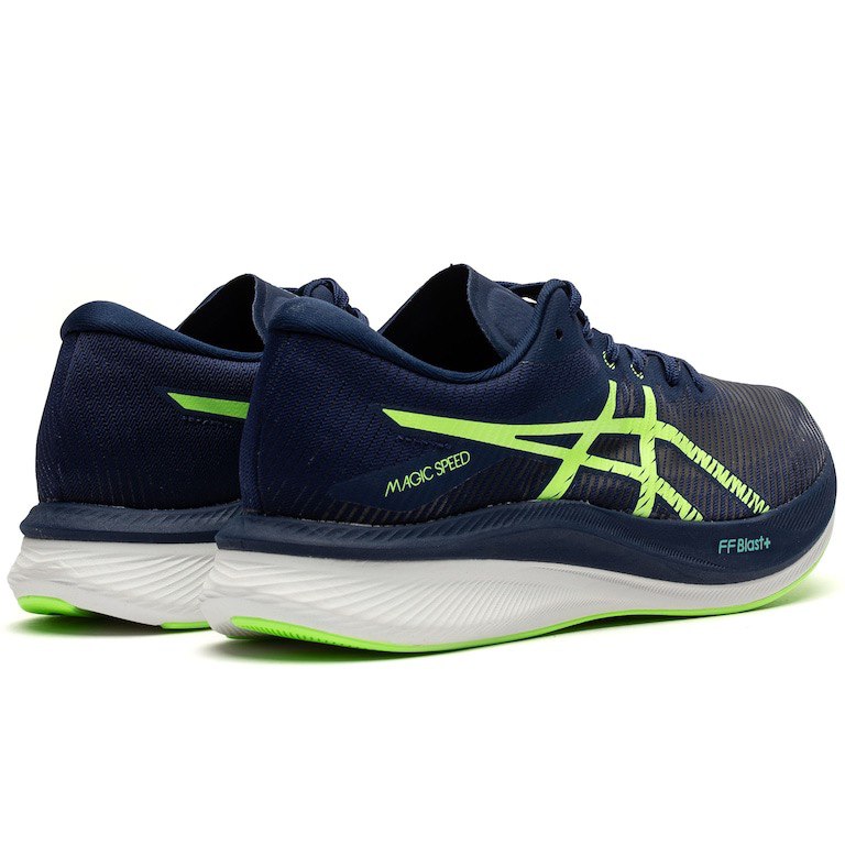 Tênis Asics Magic Speed 3 - Azul Marinho com Verde e Branco