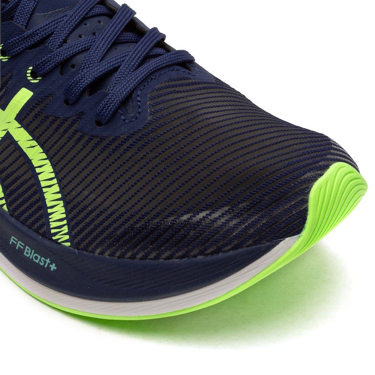 Tênis Asics Magic Speed 3 - Azul Marinho com Verde e Branco